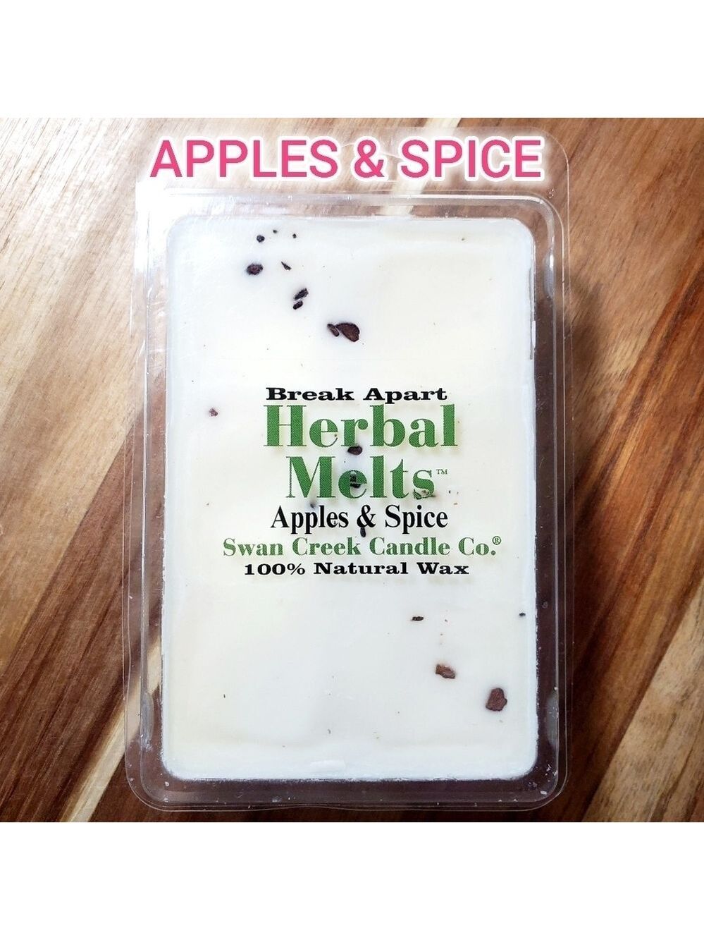 APPLES & SPICE by SWAN CREEK CANDLE CO. Herbal Melts 100% Natural Wax 5.25 oz.